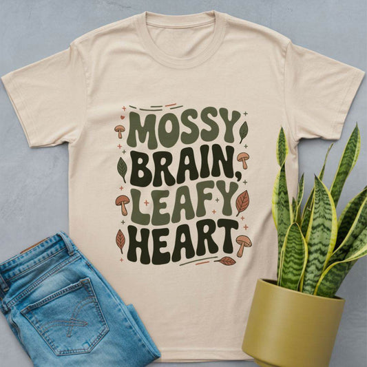Mossy Brain Leafy Heart Shirt Natural / S