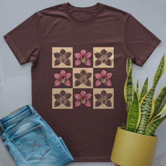 Orchid Grid Delight Shirt Dark Chocolate / S