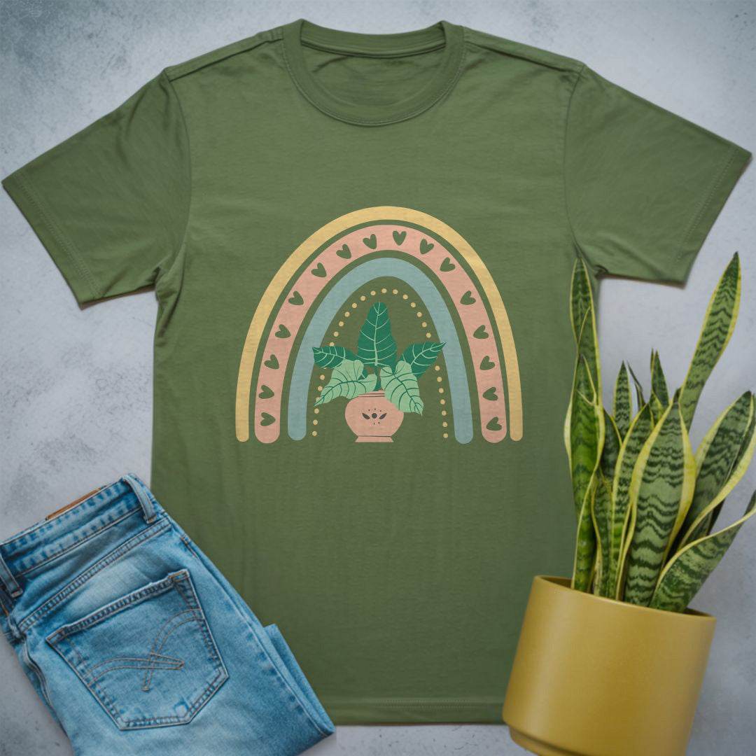 Philodendron Rainbow Lover Shirt Military Green / S