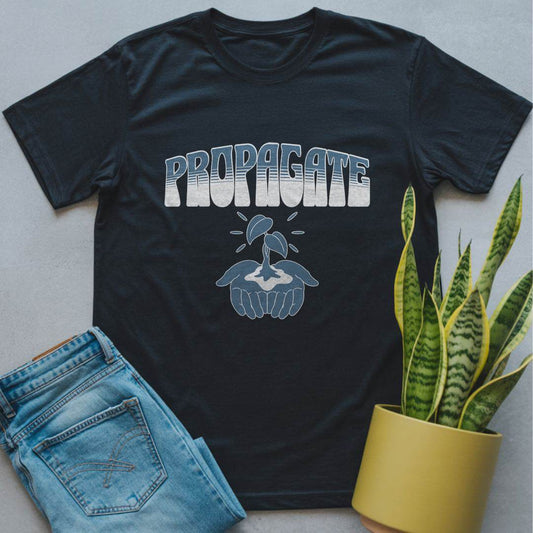 Propagate, Hand Holding Leaves Shirt Black / S