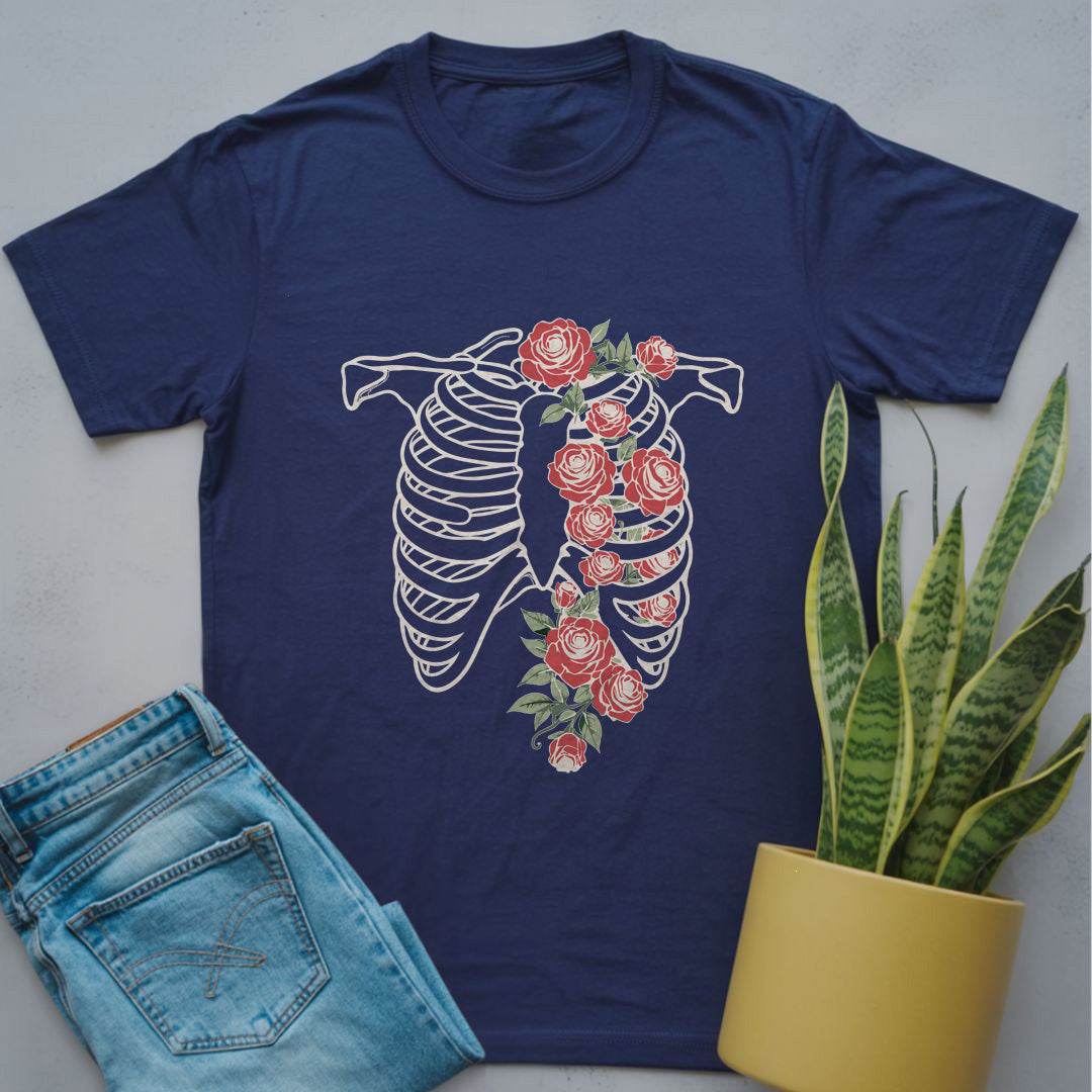 Roses and Ribs Shirt Navy / S
