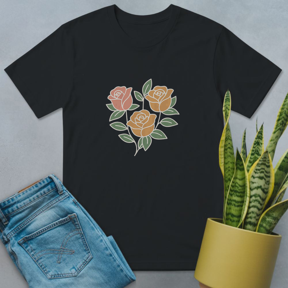 Roses Petals Parade Shirt Black