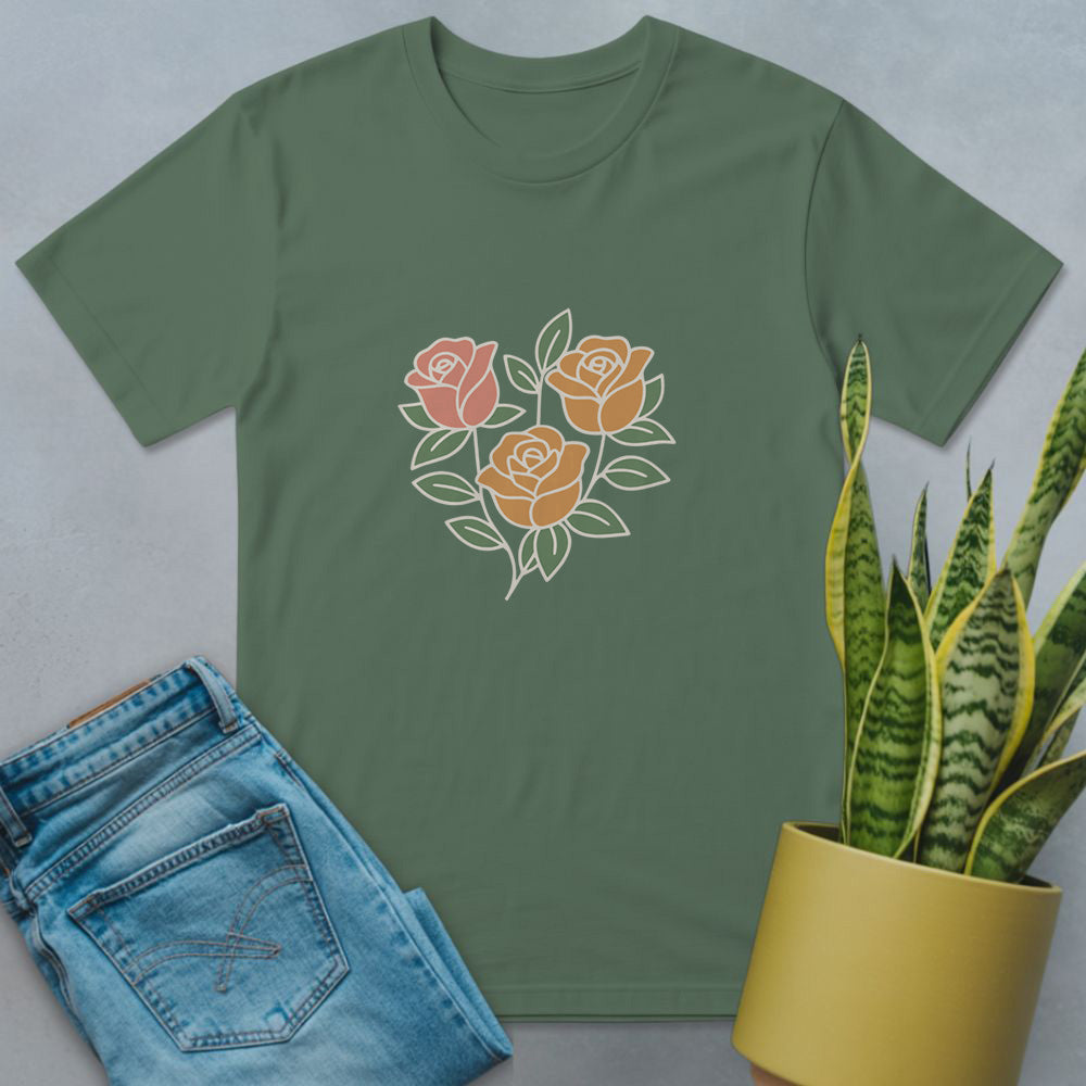 Roses Petals Parade Shirt Military Green