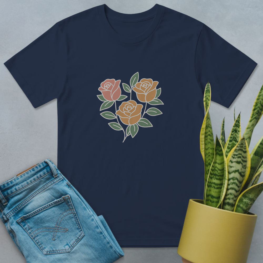 Roses Petals Parade Shirt Navy