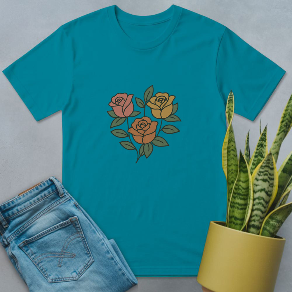 Roses Petals Parade Shirt Tropical Blue