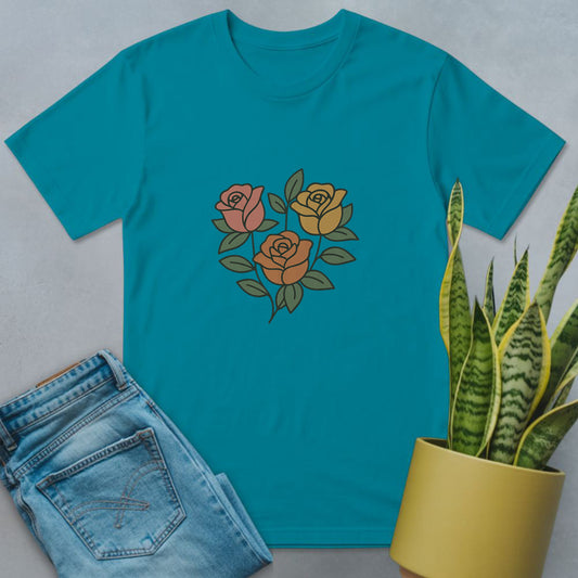 Roses Petals Parade Shirt Tropical Blue