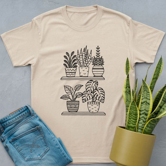 Shelfie of Houseplants Shirt Natural / S