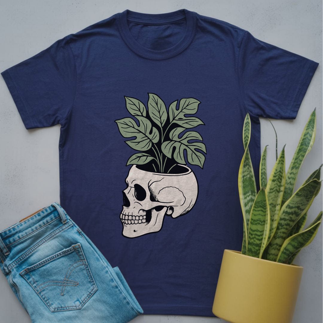 Skull Pot with Plants Shirt Navy / S
