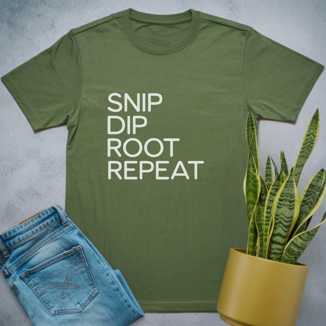 Snip Dip Root Repeat Shirt Military Green / S