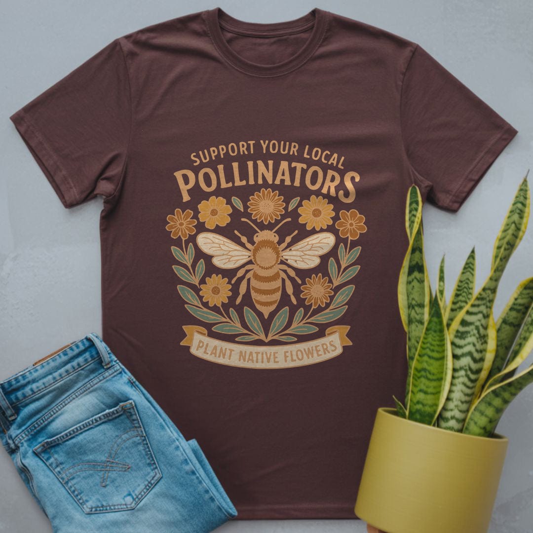 Support Local Pollinators Shirt Dark Chocolate / S