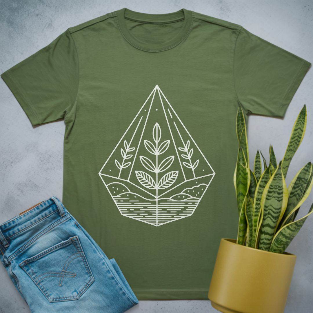 Terrarium Line Art Shirt Military Green / S