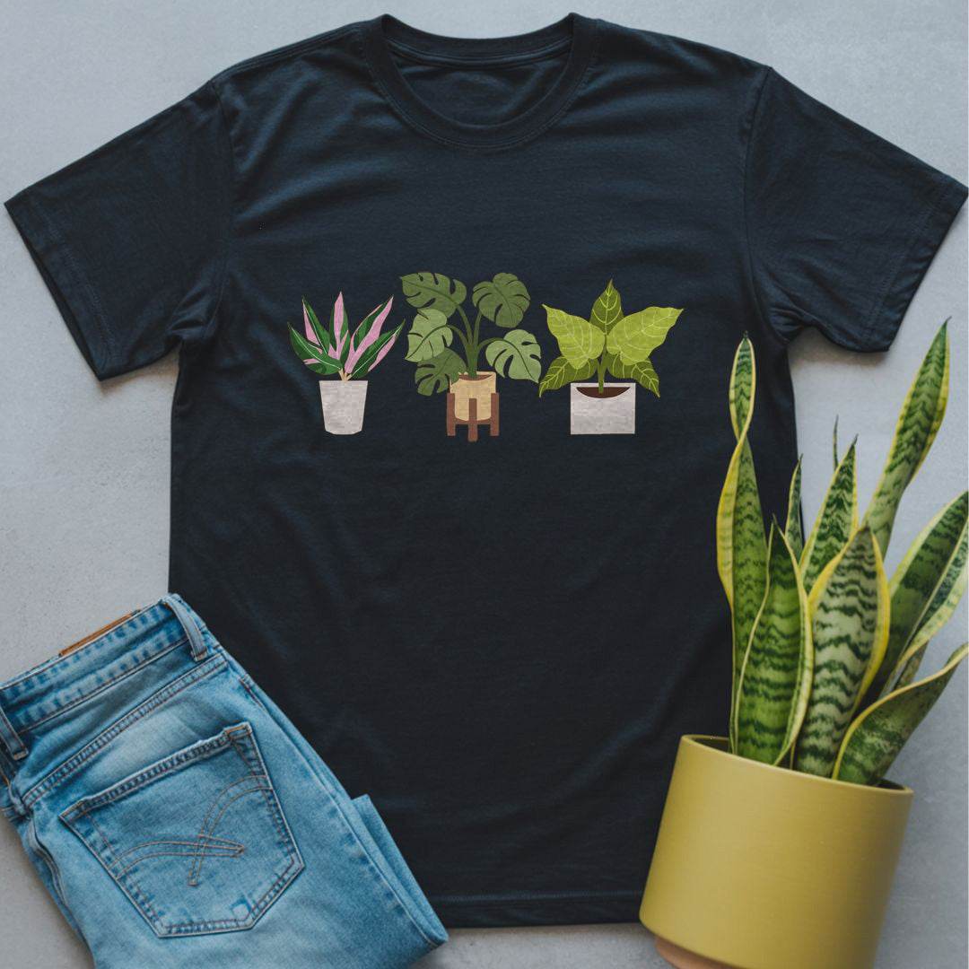 Three Philodendrons in a Row Shirt Black / S