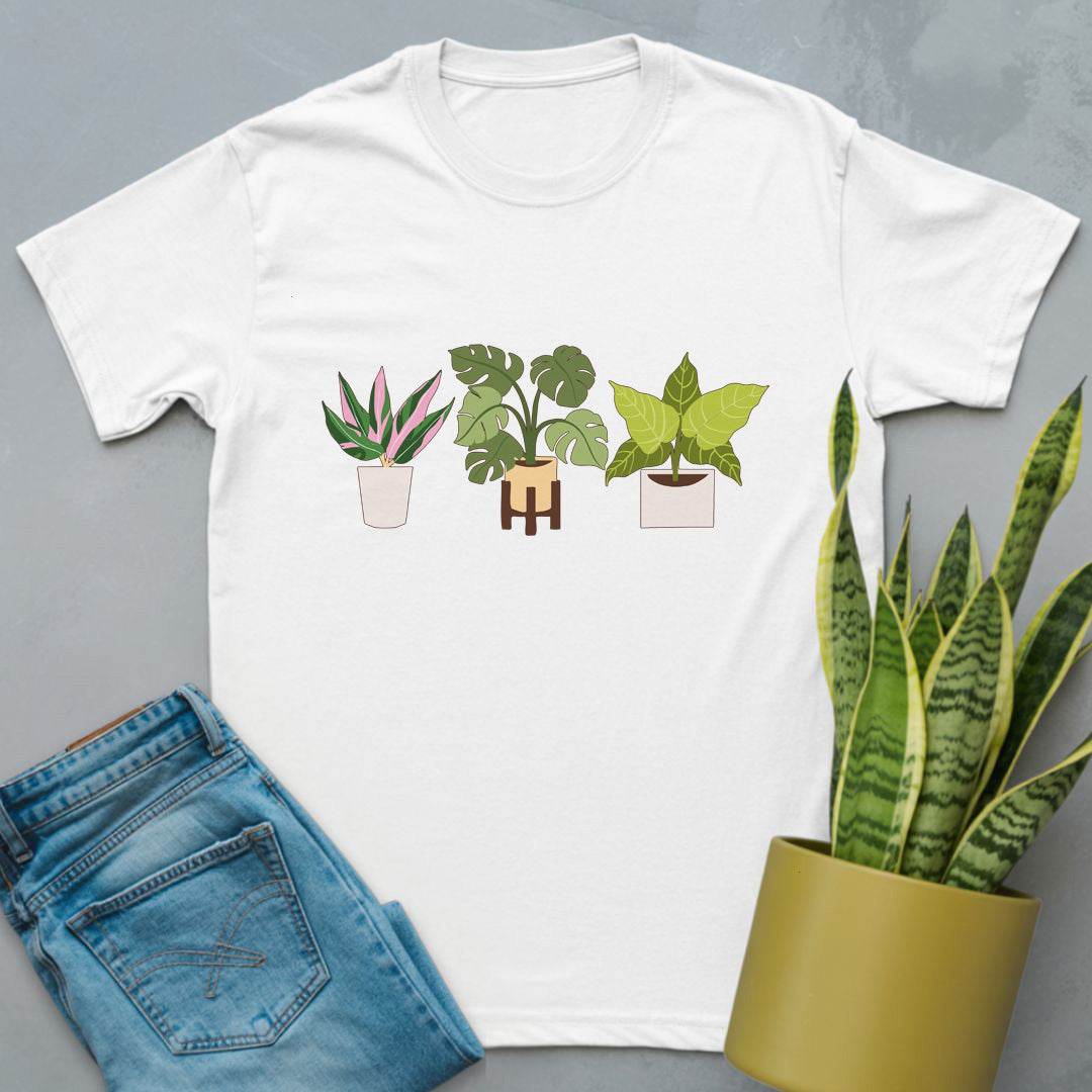 Three Philodendrons in a Row Shirt White / S