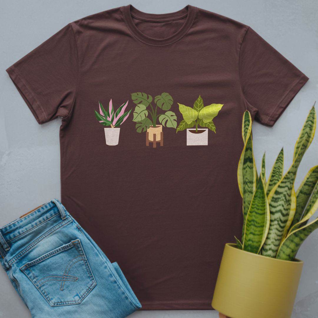 Three Philodendrons in a Row Shirt Dark Chocolate / S