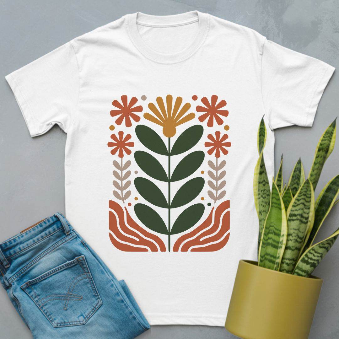 ZZ Plant Folk Art Shirt White / S