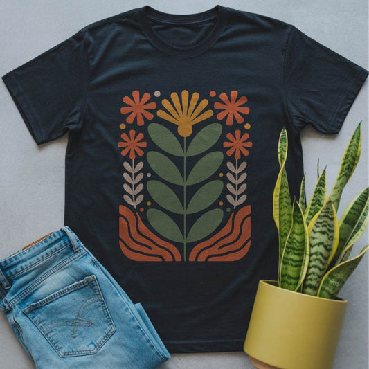 ZZ Plant Folk Art Shirt Black / S